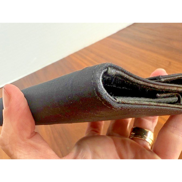 Authentic Vintage Prada Nylon & Leather Medium Trifold Black Wallet - Picture 2 of 16